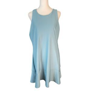 Etonic XL Activewear Tank Dress Racerback Shelf Bra Blue Solid Casual
